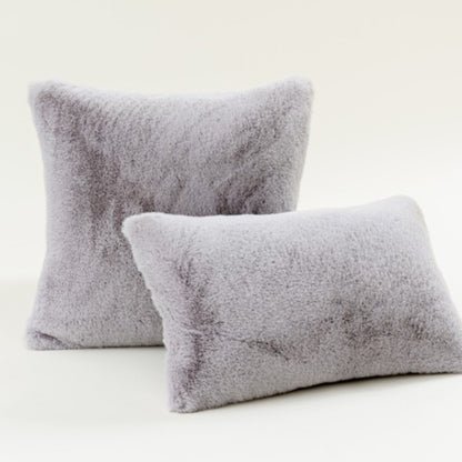 Plüsch-Faux-Fur-Quadrat- und Lendenkissen-Set mit weichem Mikrofaser-Rücken