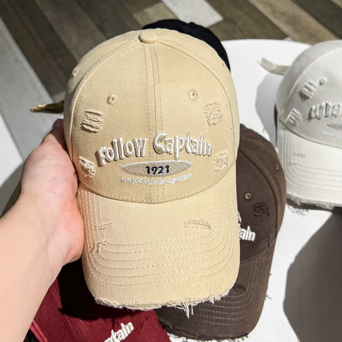 Herren Casual Distressed Baseball Cap Brehn