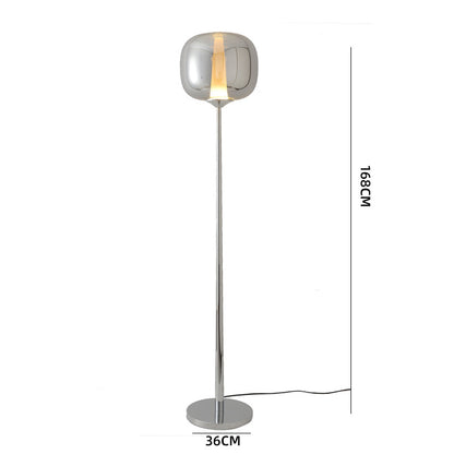 Moderne Minimalistische Stehlampe mit Transparentem Sockel