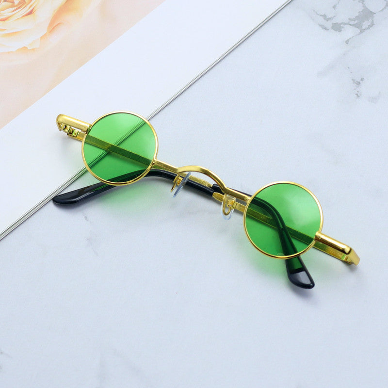 Retro-inspirierte runde Metallrahmen-Sonnenbrille Brehn
