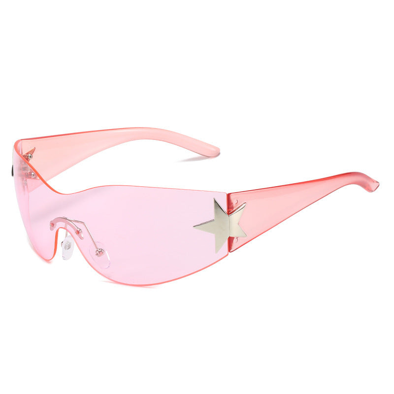Modebewusste Shield-Sonnenbrille mit Sternakzent Brehn