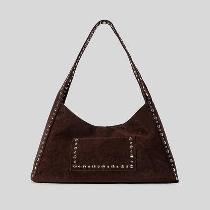 Nieten Wildleder Hobo Tasche