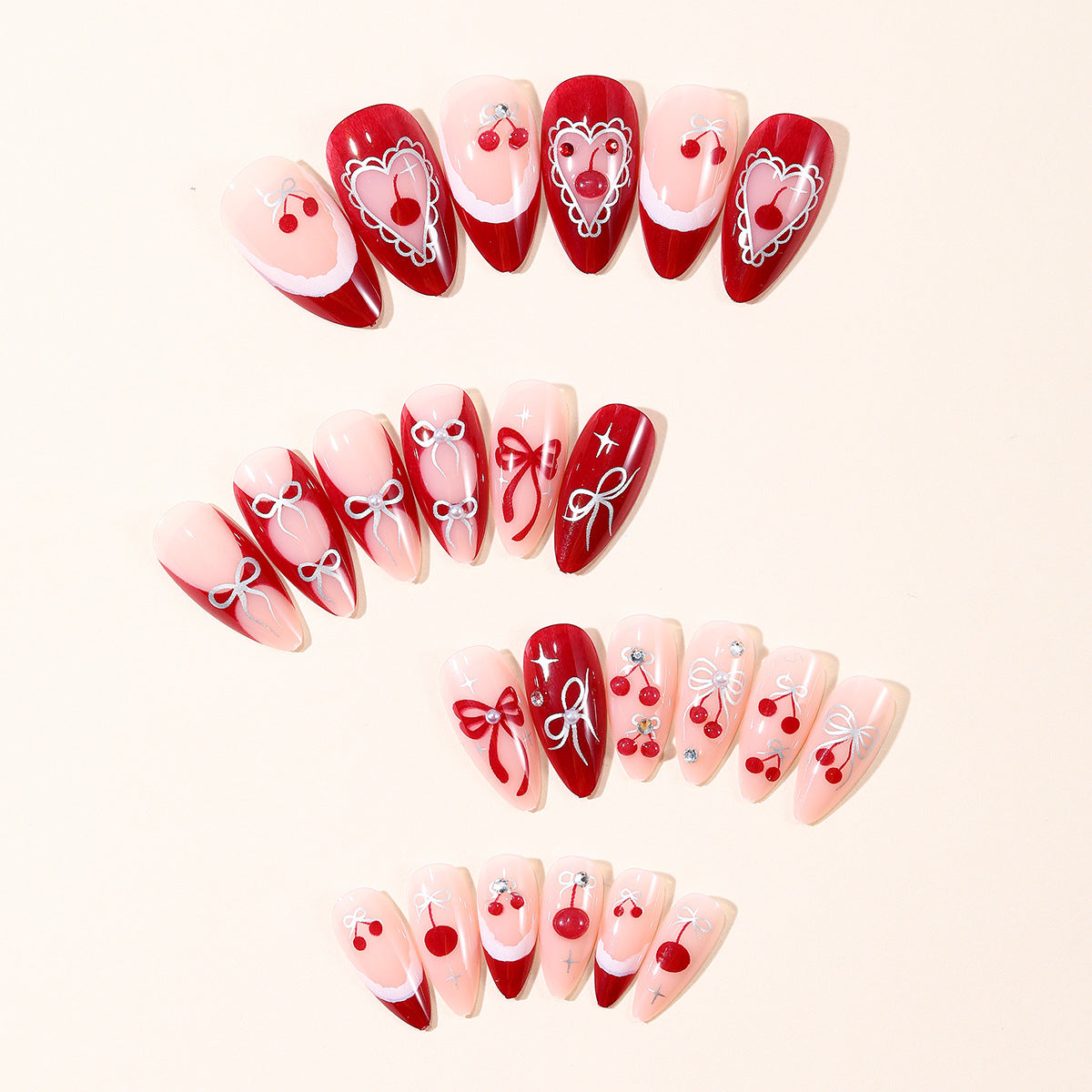 Künstlerisches Kirschblüten Nagelkunst Set Brehn