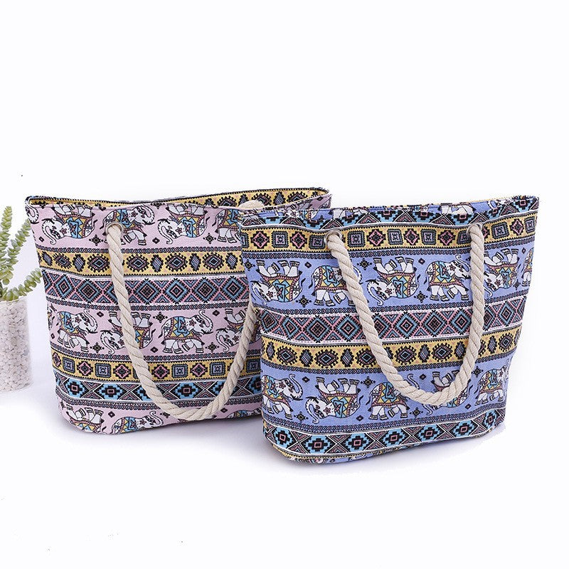 Große und Bunte Strandtasche mit Mandala-Muster Brehn