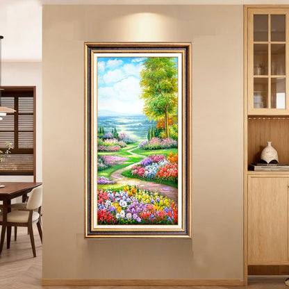 Elegante Blumenreiche Leinwand Wandkunst