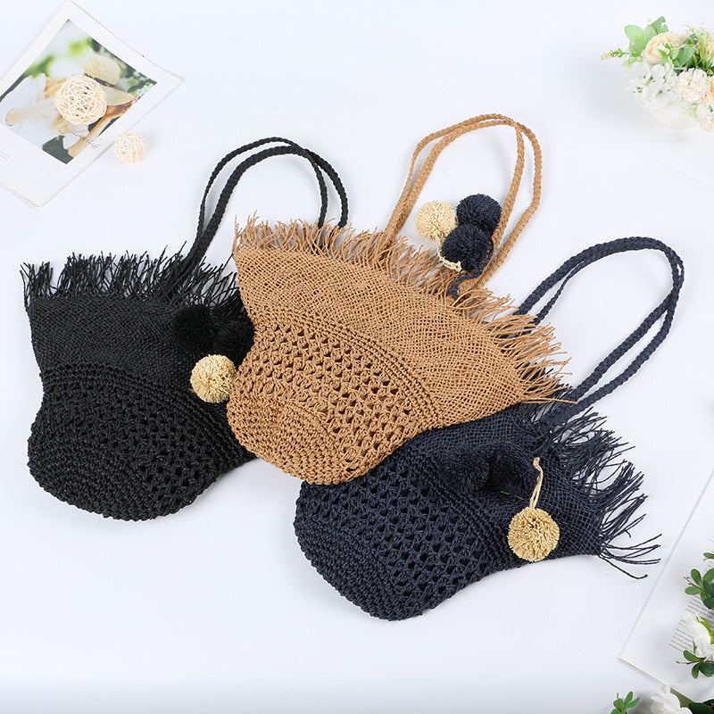 Elegante Korbtasche mit Fransigem Design Brehn