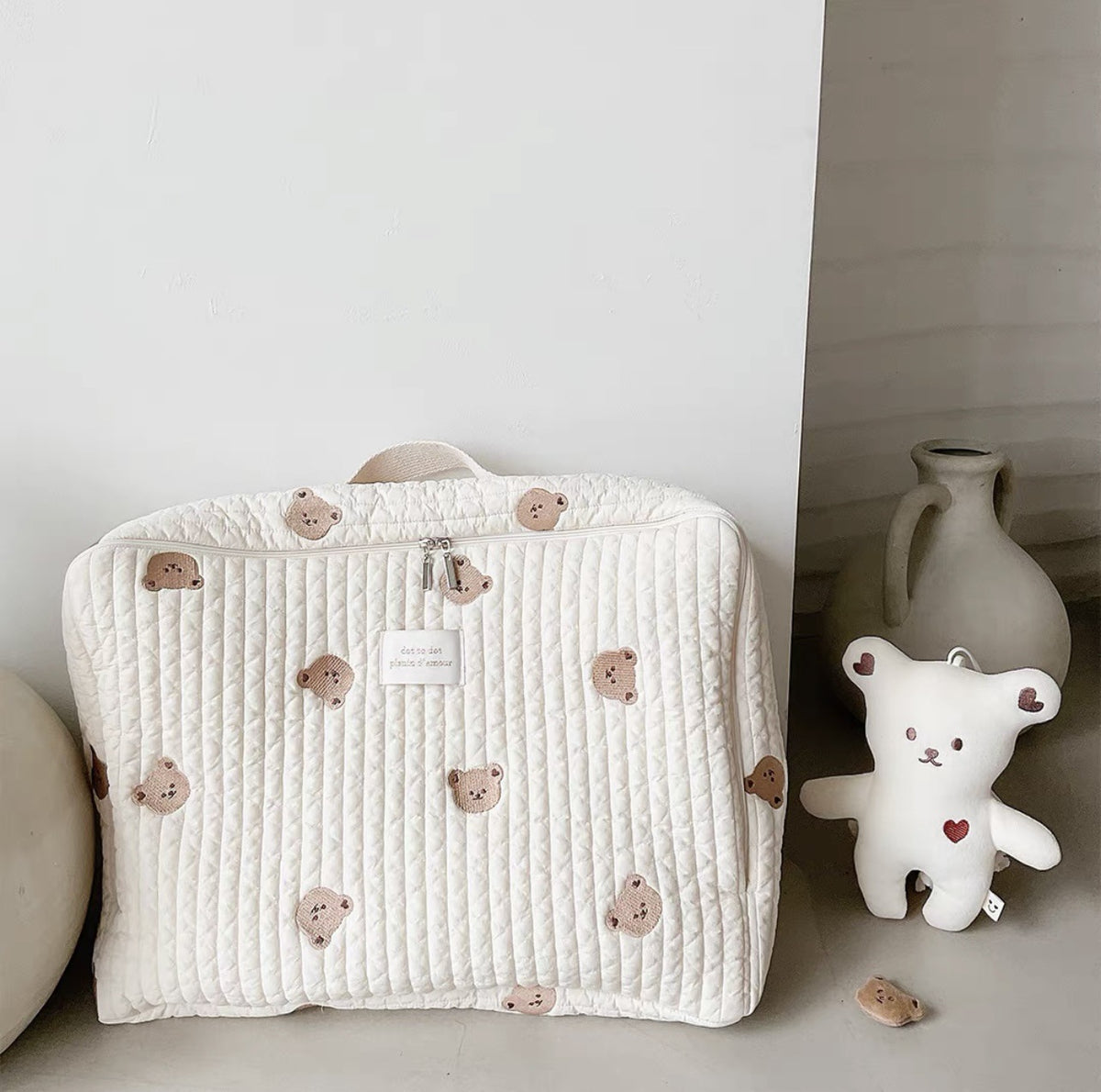 Gepolsterte tragbare Baby-Matratze Tragetasche mit Griff und besticktem Obstmotiv
