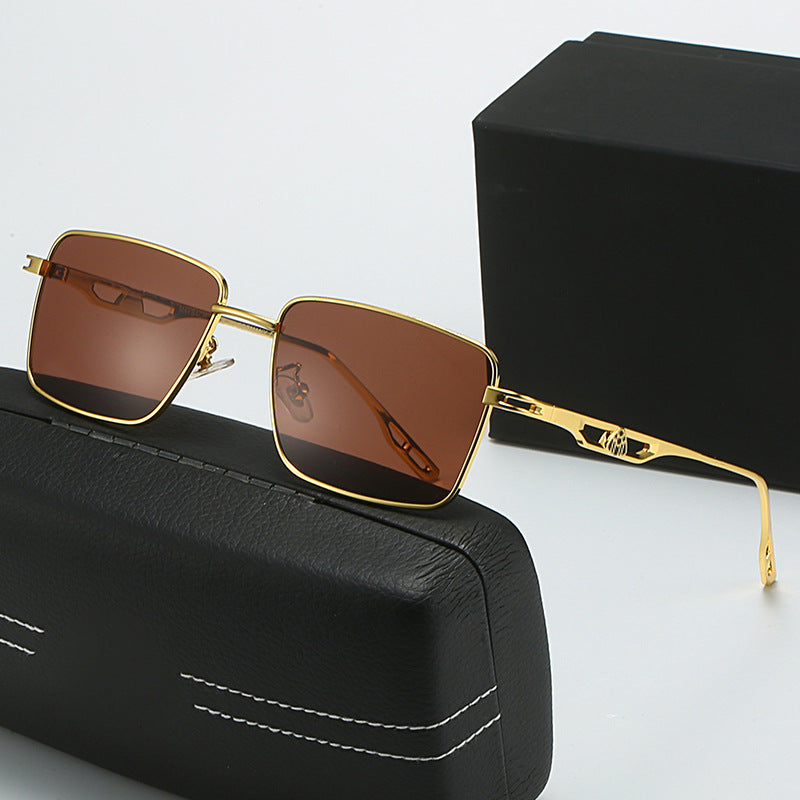 Damen Luxus Sonnenbrille mit markantem Geometrie-Rahmen und polarisierten Gläsern Brehn