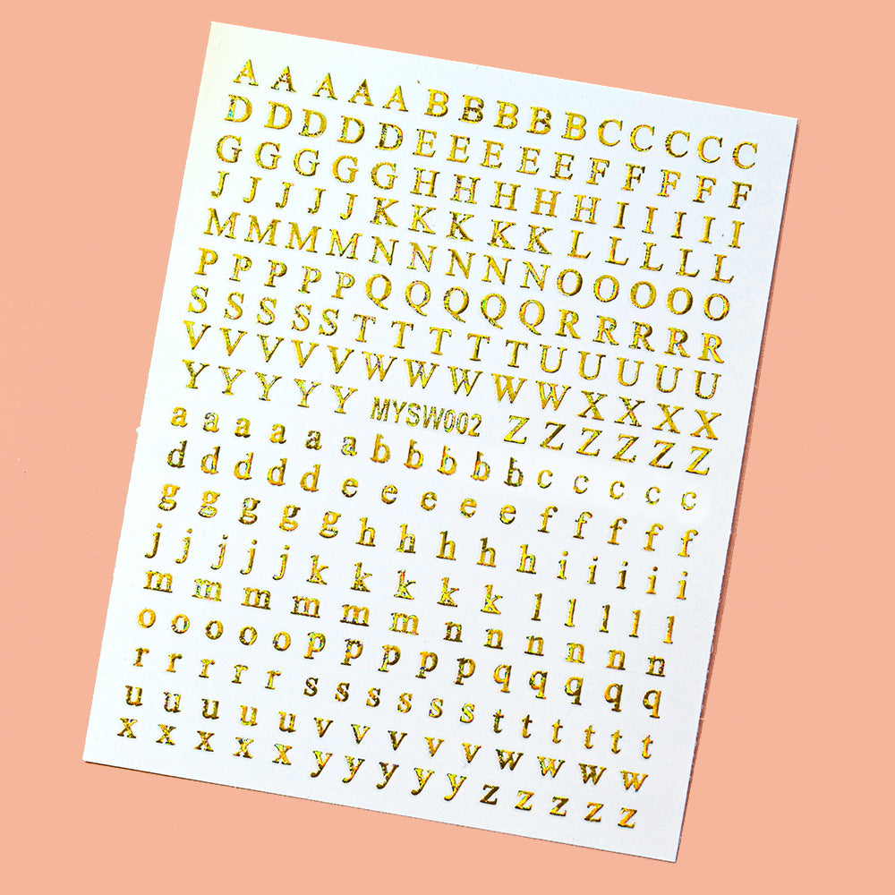 Dekorative Alphabet Nagelkunst Aufkleber