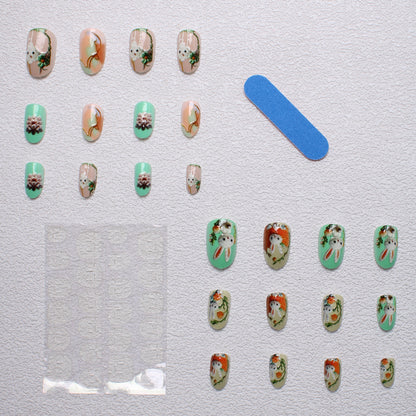 Verspielt Hasen-Themen 3D Press-On Nagelkunst Brehn