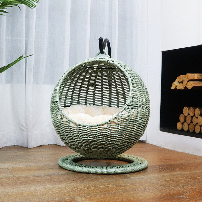 Hängesessel Aus Rattan mit Gemütlichem Polster Brehn