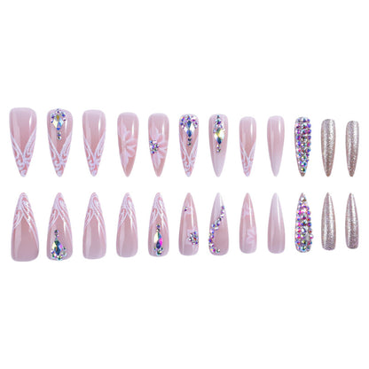Luxus Strass Stiletto Nagel Set