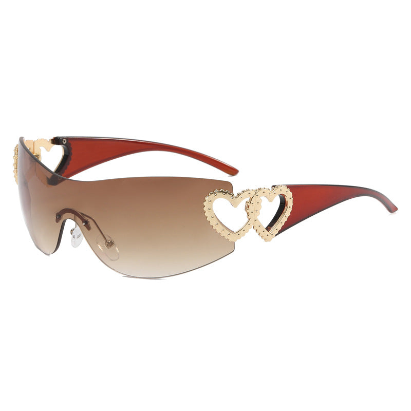 Damen Fashion-Sonnenbrille mit Herz-Applikationen Brehn