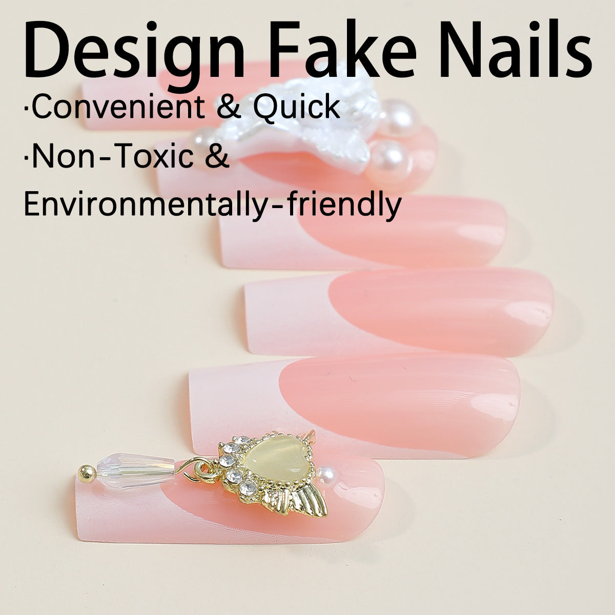 Kunstnagelset mit luxuriösen Blüten- und Perlverzierungen Brehn