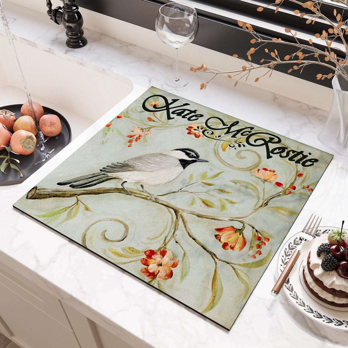 Florales Design Küchenoberflächenprotektor Brehn