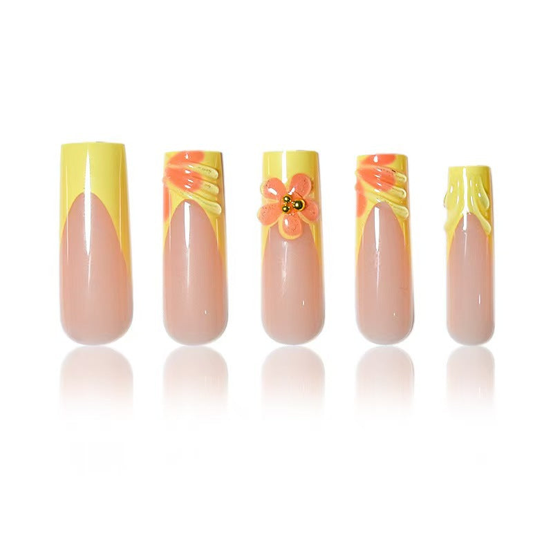 Kreative Blumen Press-On Nagelkunst Brehn