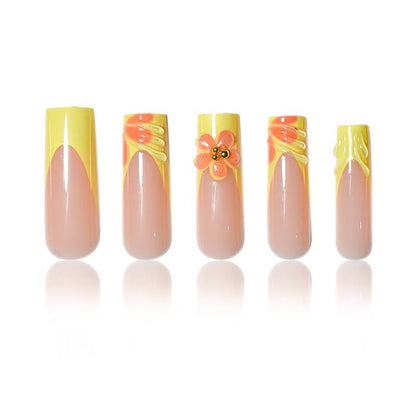 Kreative Blumen Press-On Nagelkunst Brehn