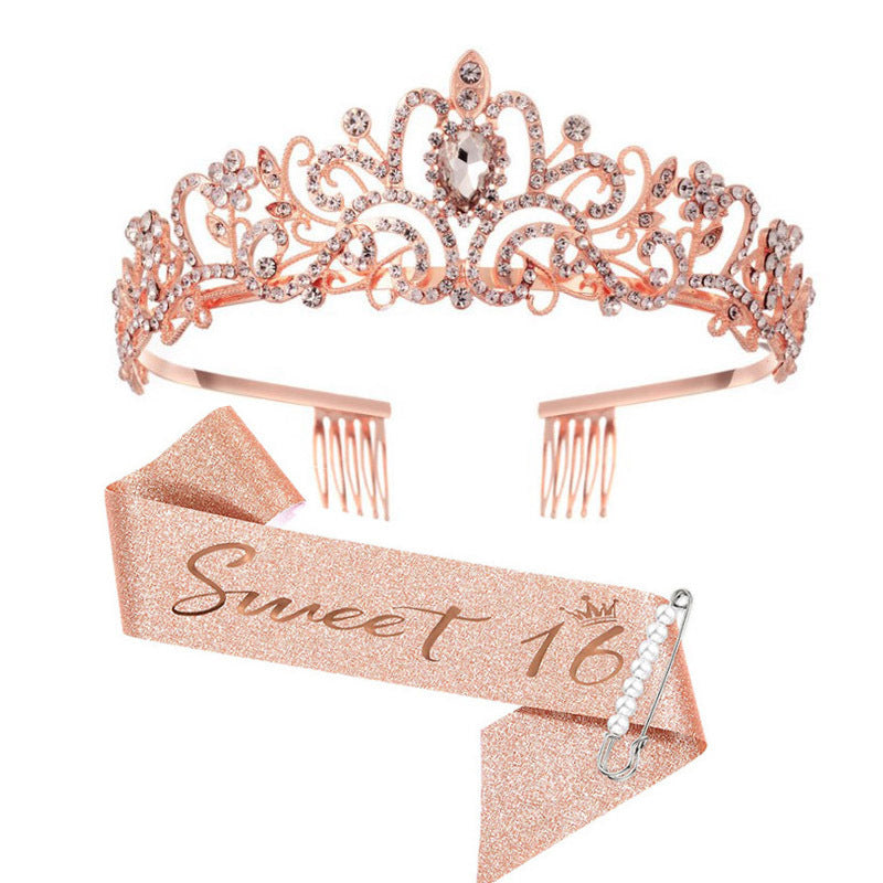 Damen Glamouröse Tiara mit strassverziertem Design Brehn