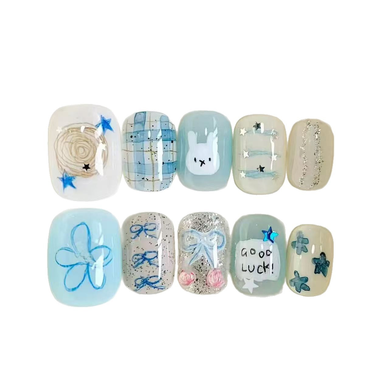 Kreatives thematisiertes Press-On Nail Art Set Brehn