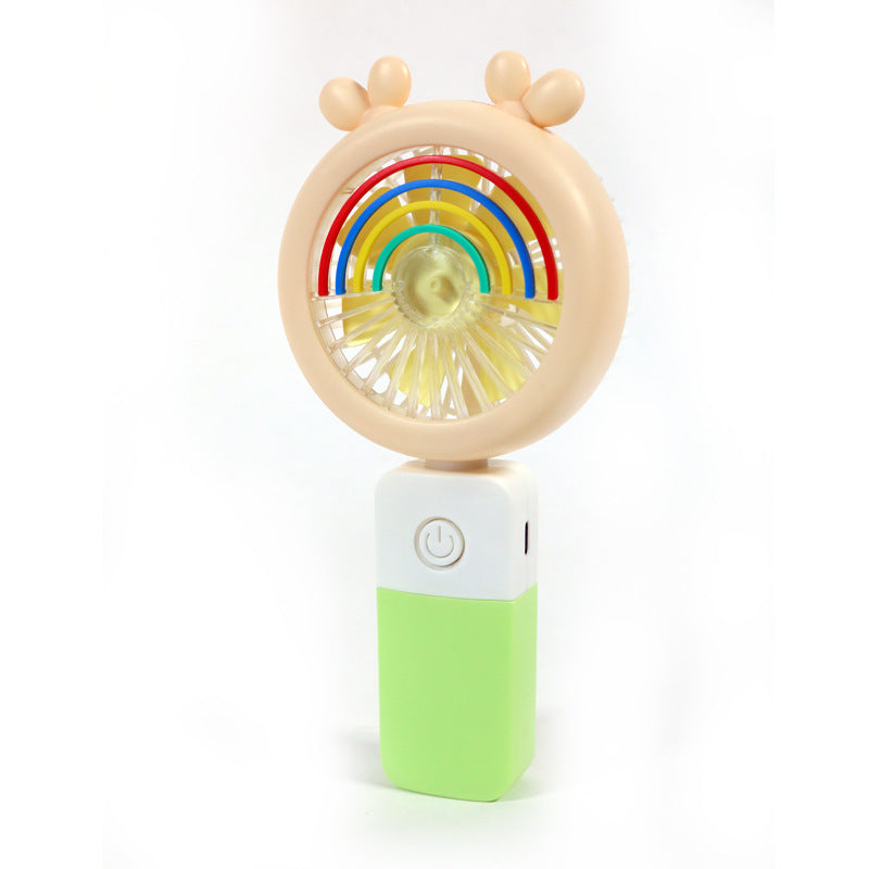 Unisex Tragbarer Handventilator mit bunten LED-Lichteffekten Brehn