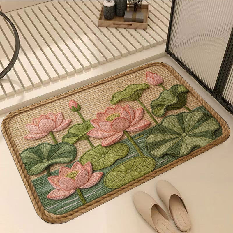 Florales Patchwork-Badezimmermatte Brehn
