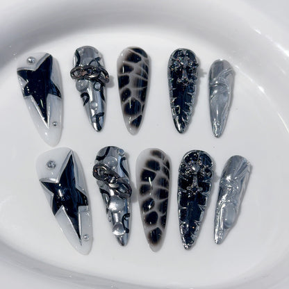 Gothic-Themen Druck-Nagelset