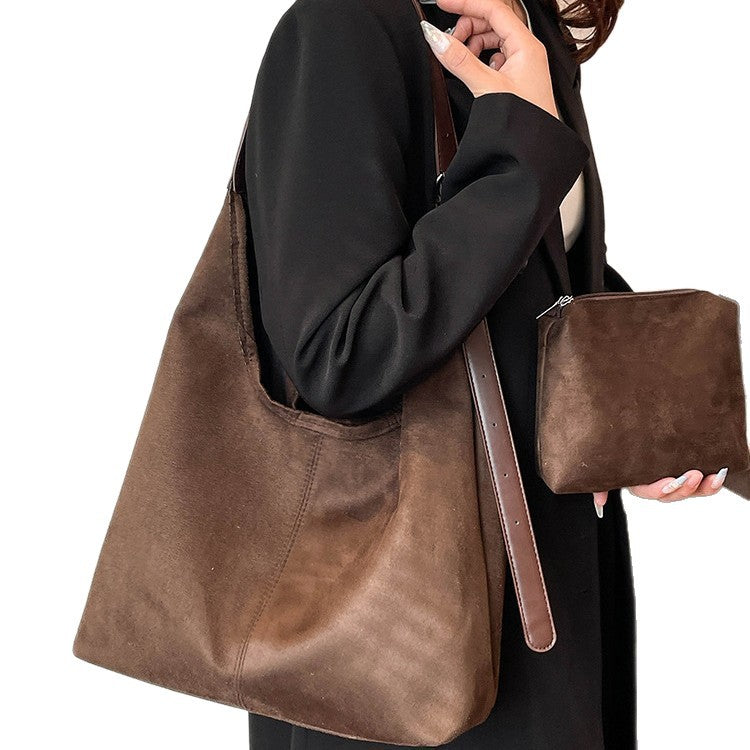 Weiches Wildleder Hobo Schultertasche Brehn