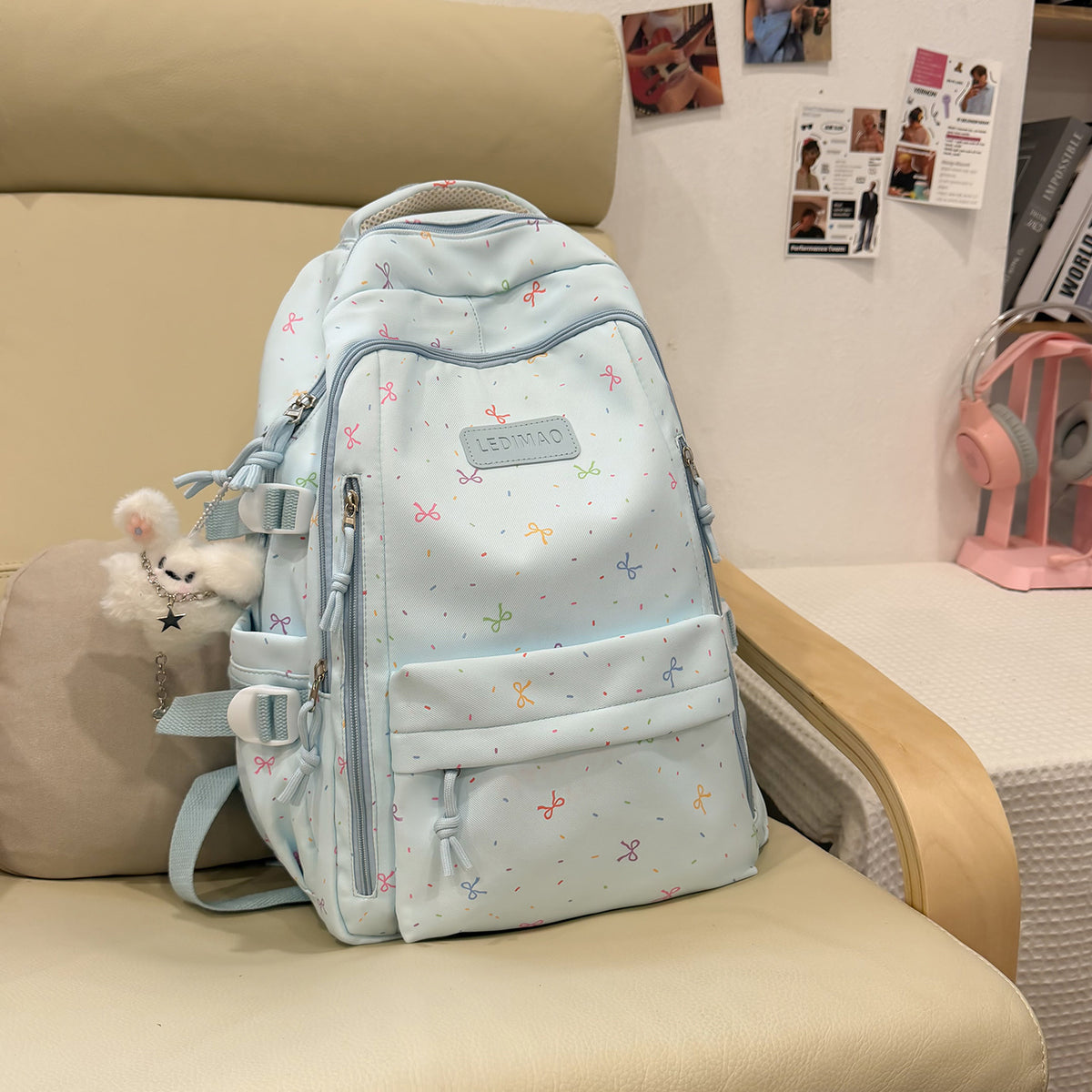 Stylischer Schulrucksack mit lustigen gemusterten Akzenten Brehn