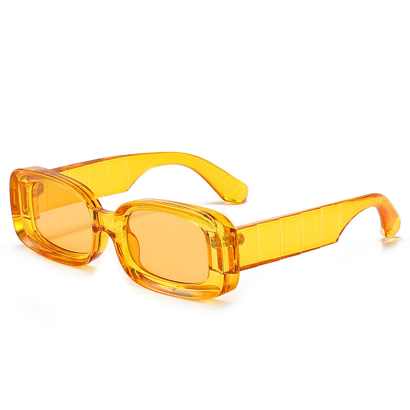 Damen Quadratische Sonnenbrille mit transparentem Rahmen Brehn