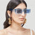 Damen statement Sonnenbrille mit quadratischem Rahmen und futuristischem Design Brehn