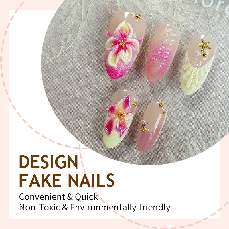 Kreatives Kunstnagelset mit eleganten Blumendesigns Brehn