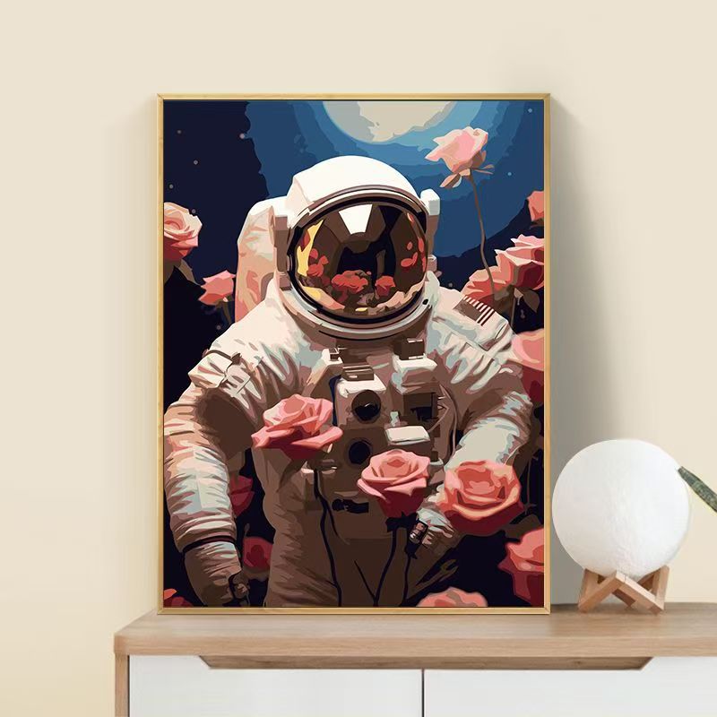 Astronaut Blumen Kunst Druck Brehn