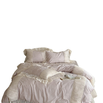 Rüsch Satin-Trim Jacquard Bettwäsche Set