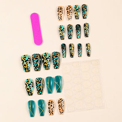 Exotische Tierdruck Stiletto Nagelkunst Extensions Brehn