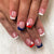 Dekoratives Press-On Nagelkunstset mit Stern- und Streifendesigns Brehn