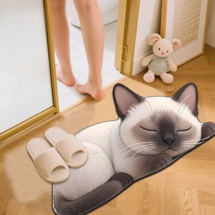 Niedliche Katzen-Themen-Badematte Brehn