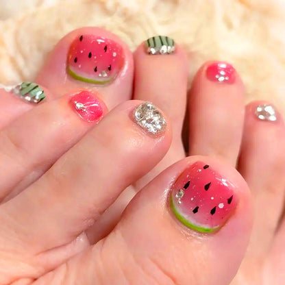 Verspielt Wassermelonen-Themen Nagelkunst Brehn