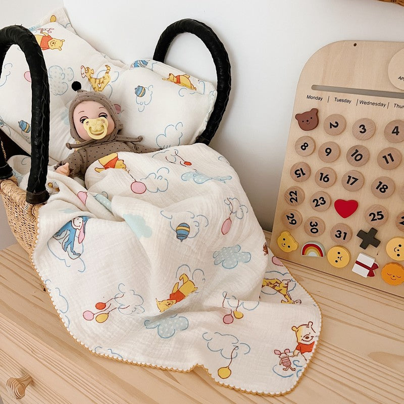 Unisex Kuschelige Musselin-Decke mit fröhlichem Winnie Puuh-Motiv Brehn