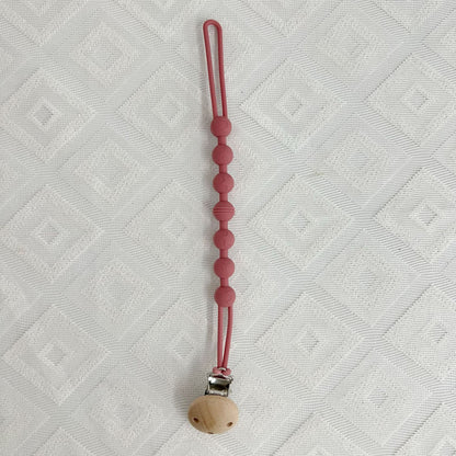 Silikonperlen Schnullerkette mit Holz-Sicherheitsclip