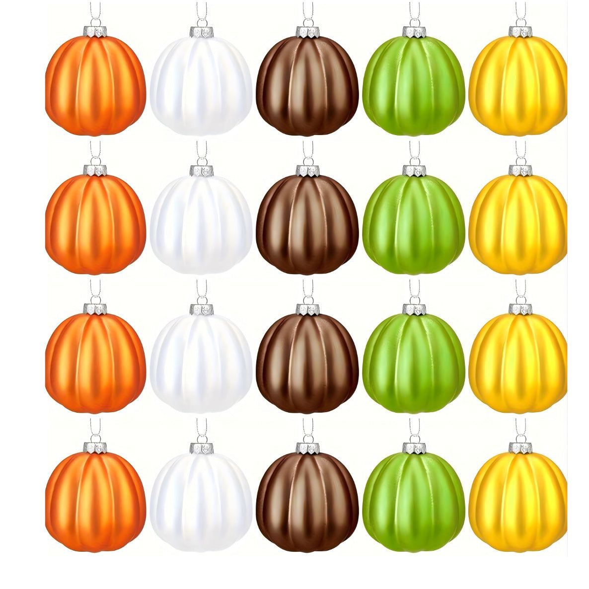 Hängende Weihnachtsanhänger im Kürbisglas-Design Ornament-Set