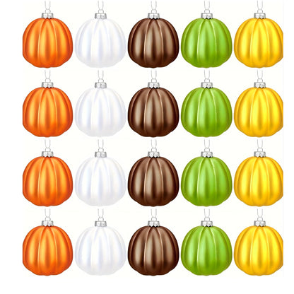 Hängende Weihnachtsanhänger im Kürbisglas-Design Ornament-Set