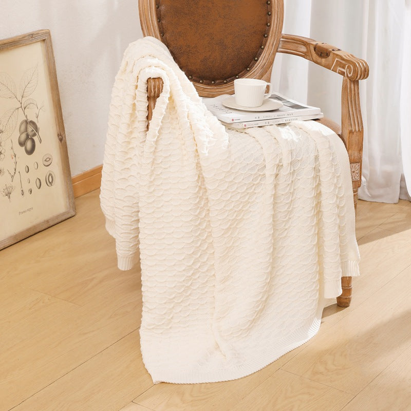 Texturiertes Strickwurfdecke