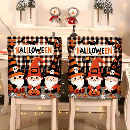 Elastische Stuhlrückenbezüge mit Halloween-Katzenmotiv