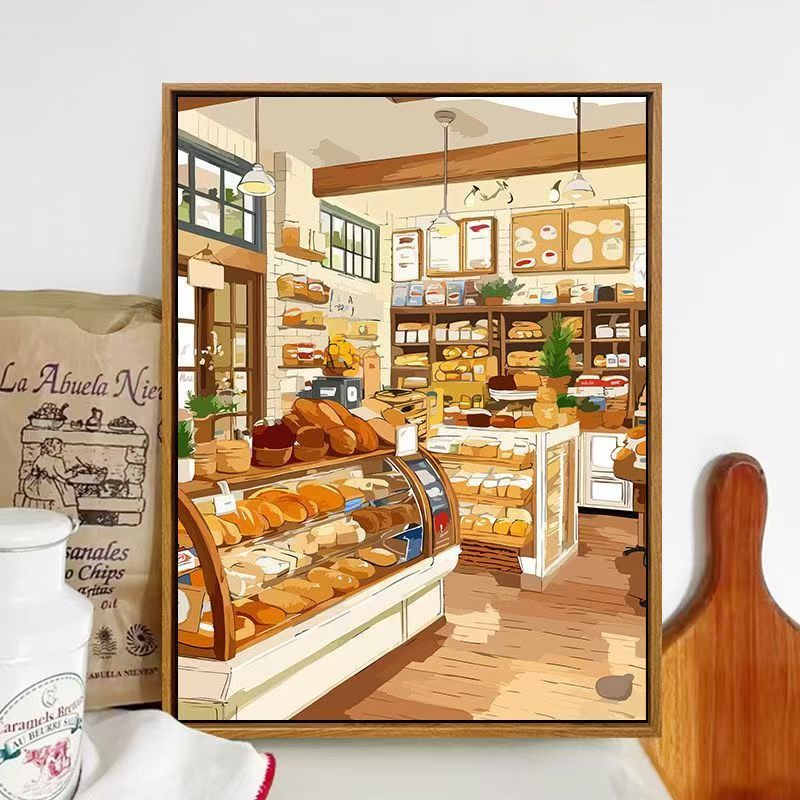 Bäckerei-Themen Illustrierte Wandkunst Brehn