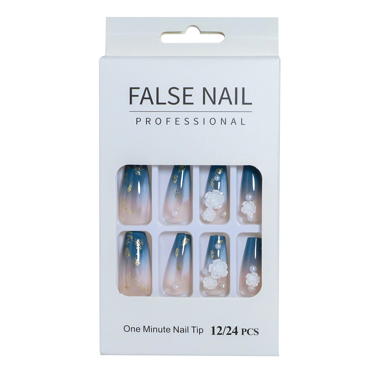 Dekorativer Press-On-Nagelset mit 3D-Akzenten Brehn