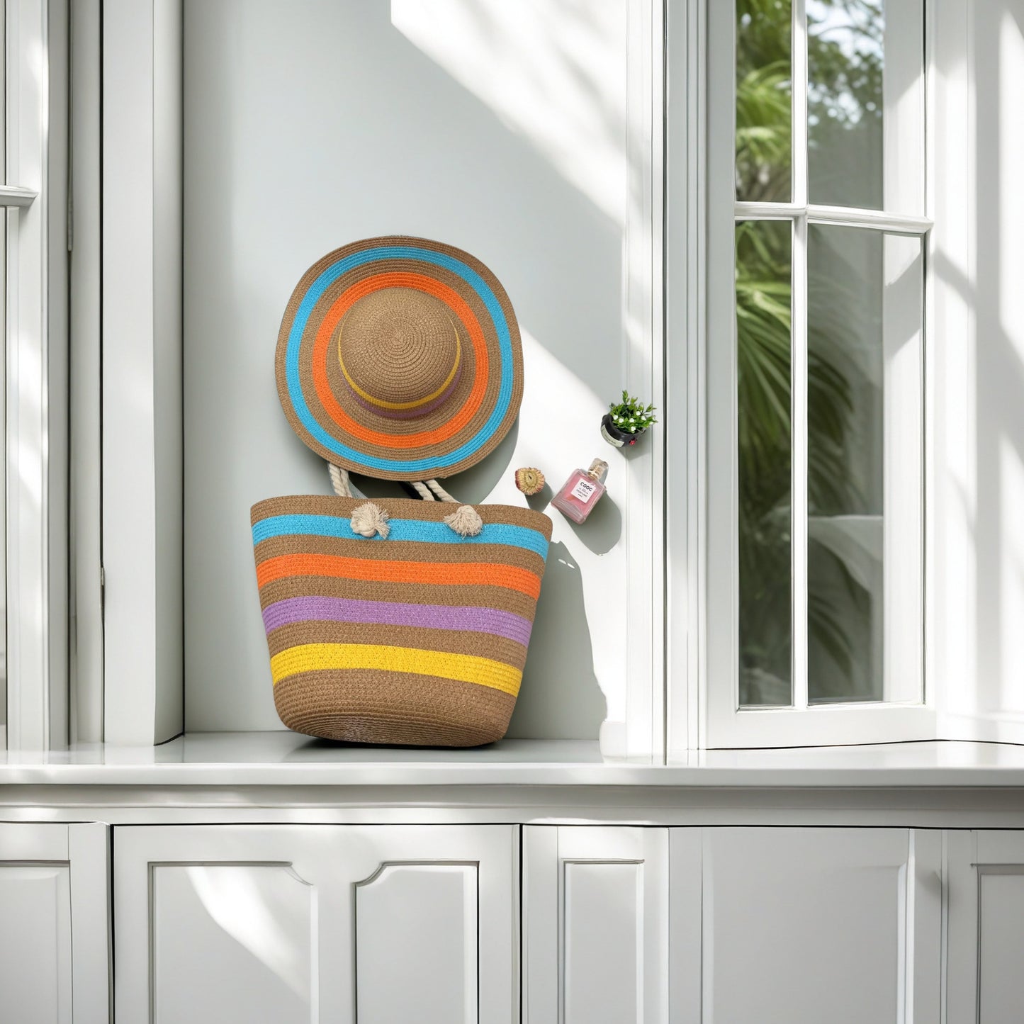 Strandtasche mit Bunten Streifen Brehn