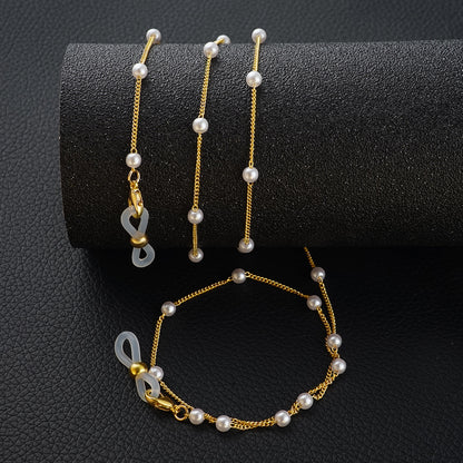 Eleganter mit Perlen verzierter Brillenhalter Brehn