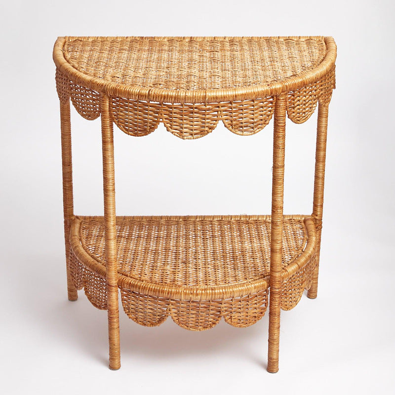 Runder Korbtisch im Vintage-Stil Brehn