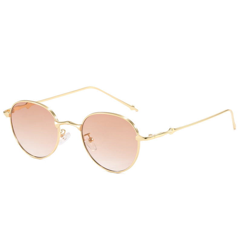 Damen elegante runde Sonnenbrille mit modischem Metallrahmen Brehn
