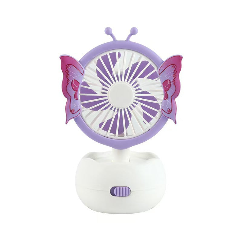 Unisex nan tragbarer Kinder-Tischventilator mit Schmetterlings-Design, wiederaufladbar und geräuscharm Brehn